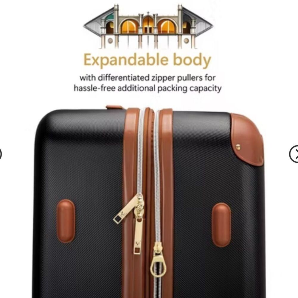 19V69 ITALIA Vintage Expandable Medium Checked 1pc Luggage,suitcase travel bag - Picture 6 of 15